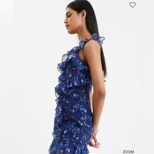 French connection Aden Bai Lurex Frill Cami Mini Dress